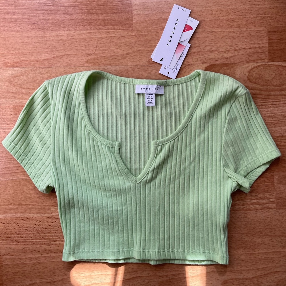 NWT Topshop Petite Light Green Top